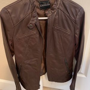 Brown Express leather jacket